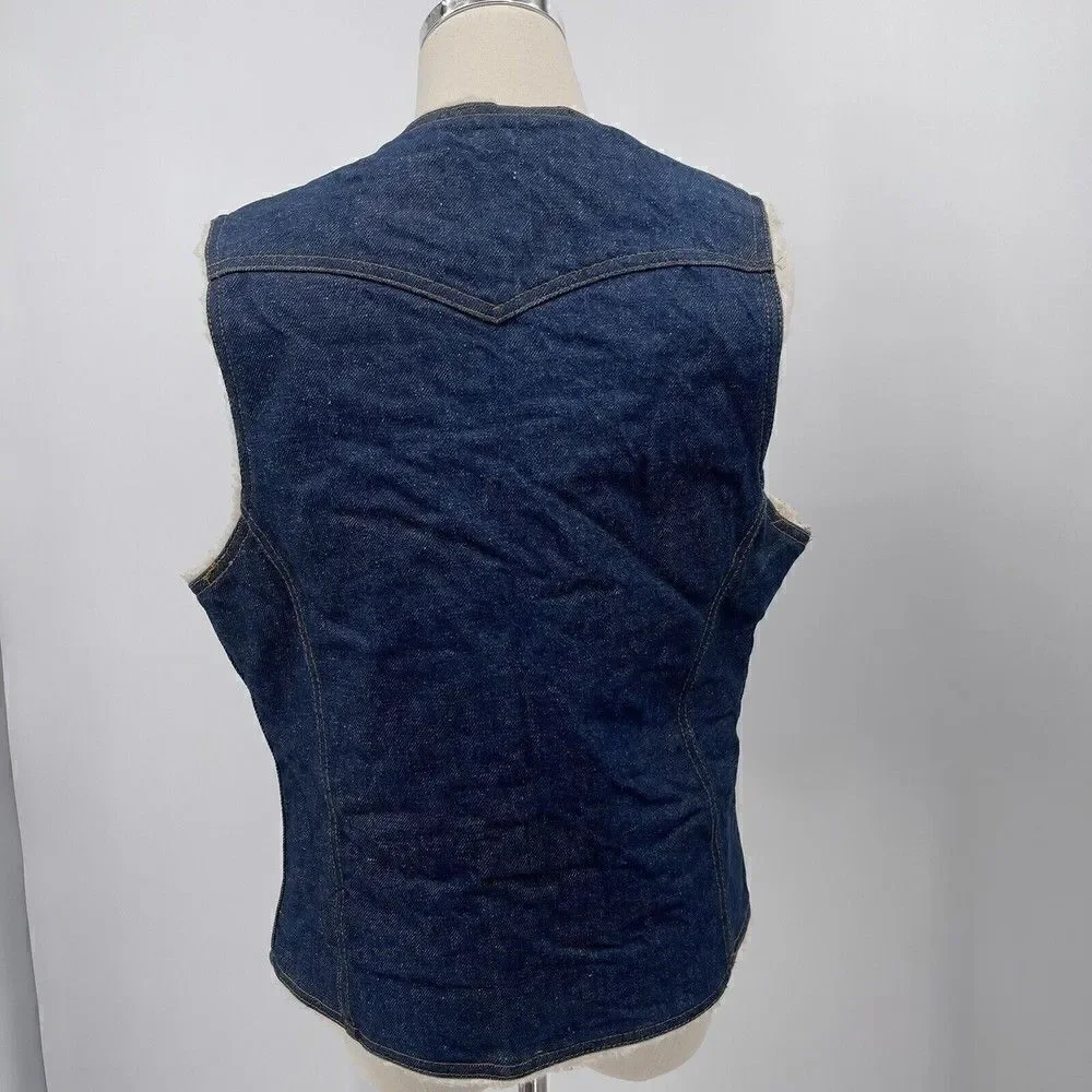 VTG 70s Levis Orange Tab  men’s sherpa Lined vest Made In USA Trucker Medium